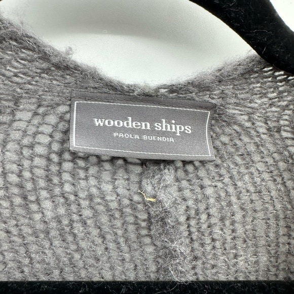 Wooden Ships S-M grey-white cotton serape woman lightweight corpcore wool wrap - Picture 8 of 8